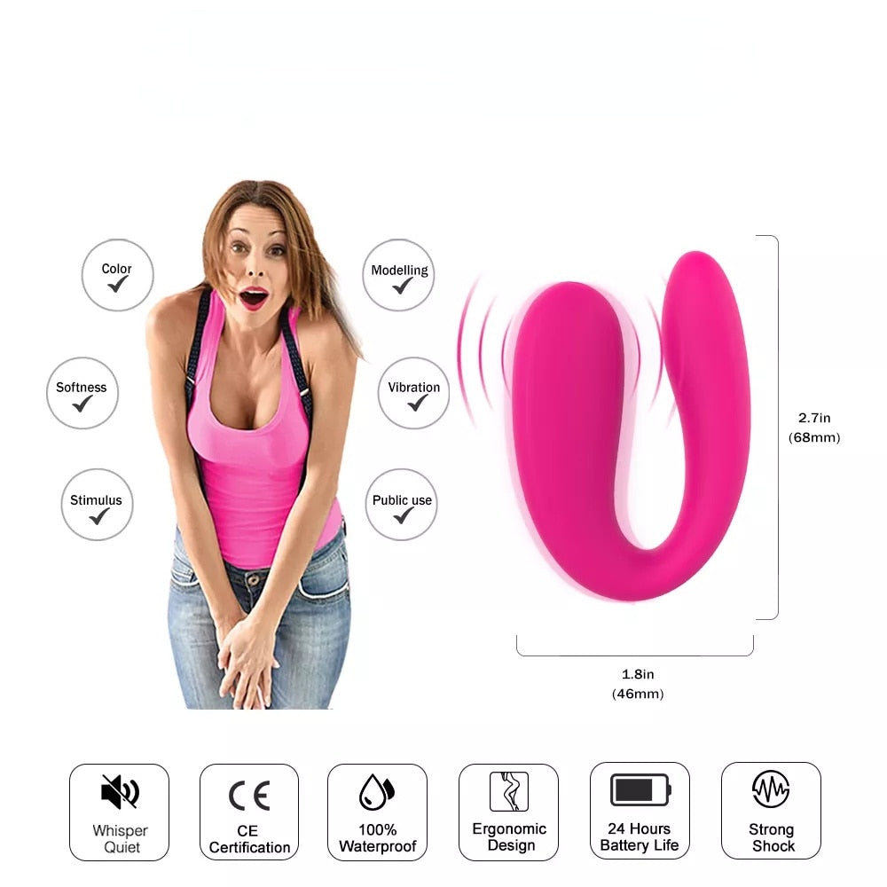 U-shaped Vibrating Egg, Portable, Wearable, for Erotic Couples, Clitoral Stimulation, G-spot Vibration Massager, Adult Erotic Sex Toys for 18+