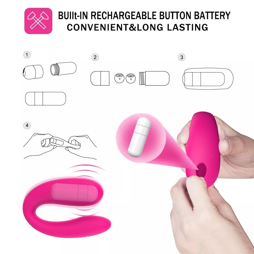 U-shaped Vibrating Egg, Portable, Wearable, for Erotic Couples, Clitoral Stimulation, G-spot Vibration Massager, Adult Erotic Sex Toys for 18+
