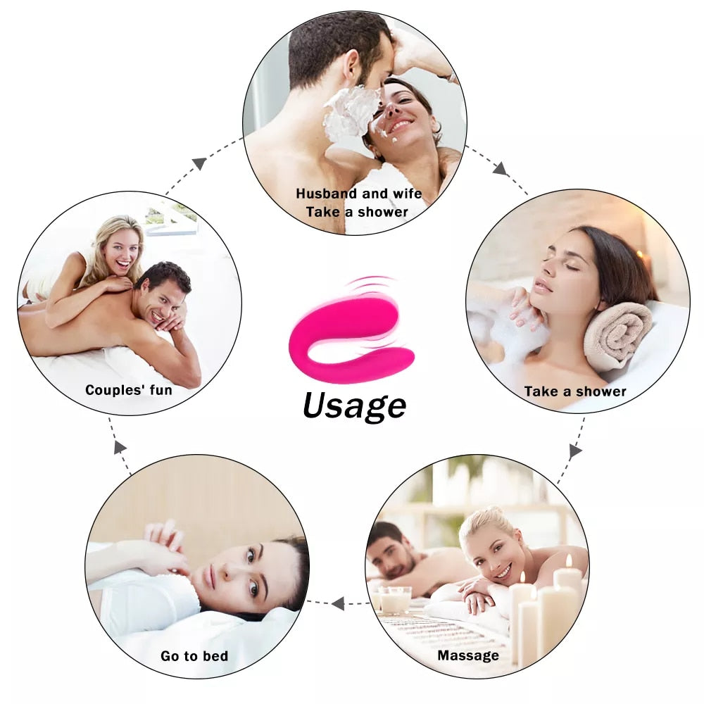 U-shaped Vibrating Egg, Portable, Wearable, for Erotic Couples, Clitoral Stimulation, G-spot Vibration Massager, Adult Erotic Sex Toys for 18+