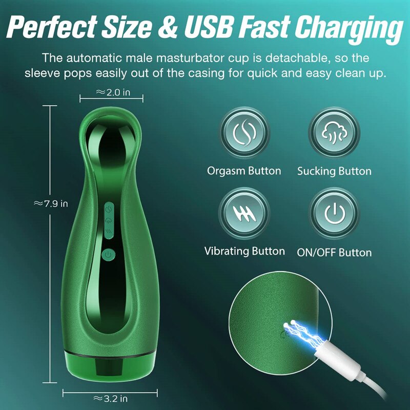 Air Sucking Male Masturbator Automatic Deep Suction Vibrating Oral Sex Toy for Men Vacuum Blowjob Masturbation Cup