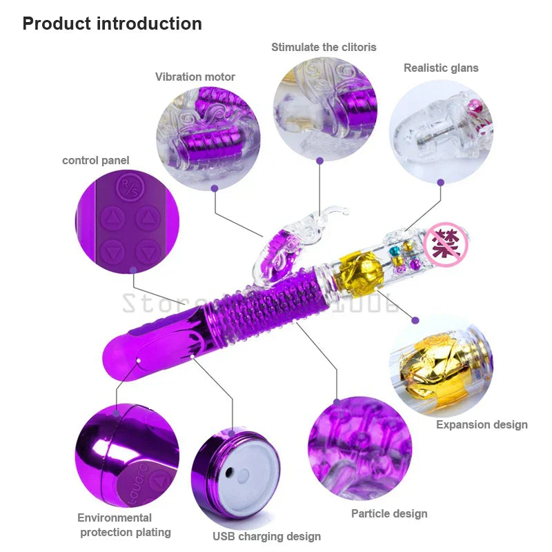 USB Retractable vibrators for women, sex machine, sexual toys, sex toys for women, sex products, dildo vibrator.