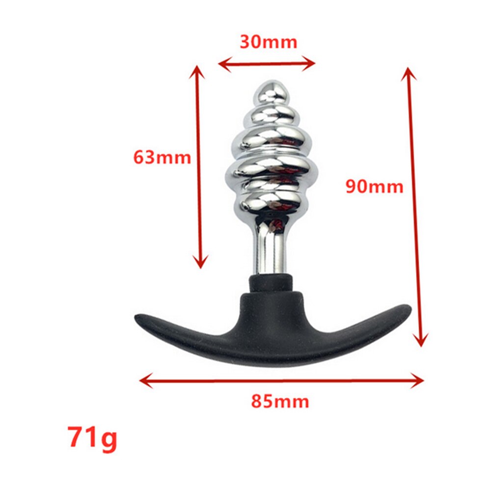 VETIRY Stainless Steel Butt Plug Anal Massager Spiral Beads Stimulation Thread Anal Plug Anus Sex Toy for Women Men SM Products