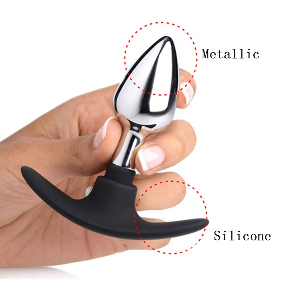 VETIRY Stainless Steel Butt Plug Anal Massager Spiral Beads Stimulation Thread Anal Plug Anus Sex Toy for Women Men SM Products