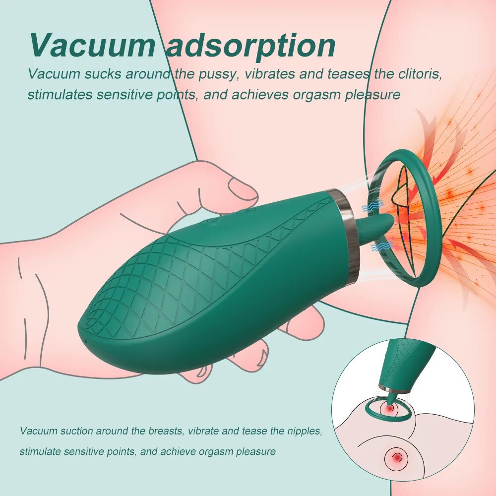 Vacuum Tongue Licking Sucking Vibrator for Women G-Spot Clitoris Stimulation Massager Female Masturbator Sex Toys for Adults 18
