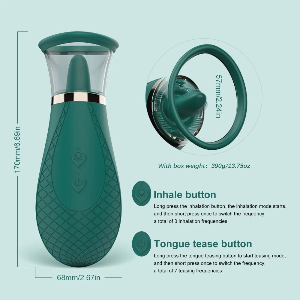 Vacuum Tongue Licking Sucking Vibrator for Women G-Spot Clitoris Stimulation Massager Female Masturbator Sex Toys for Adults 18
