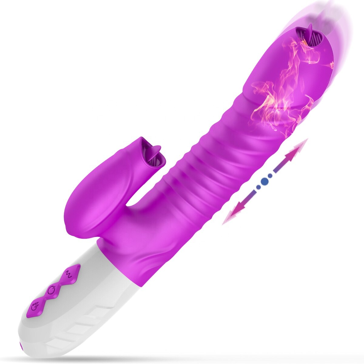 New Couple Licking Vibrating Dildo Telescopic Rotating Vibrators for Women Anal Vaginal Clitoris Stimulator Adult Sex Toy