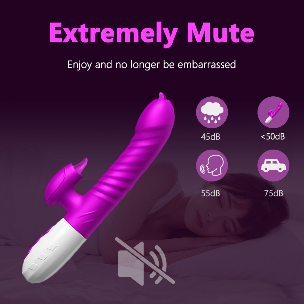 New Couple Licking Vibrating Dildo Telescopic Rotating Vibrators for Women Anal Vaginal Clitoris Stimulator Adult Sex Toy