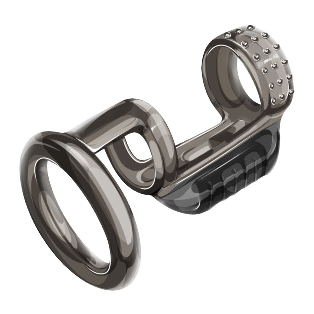Vibrating Penis Ring for Men, Delay Ejaculation Sex Toys, Silicone Penis Ring, Cock Ring, Chastity Cage Device