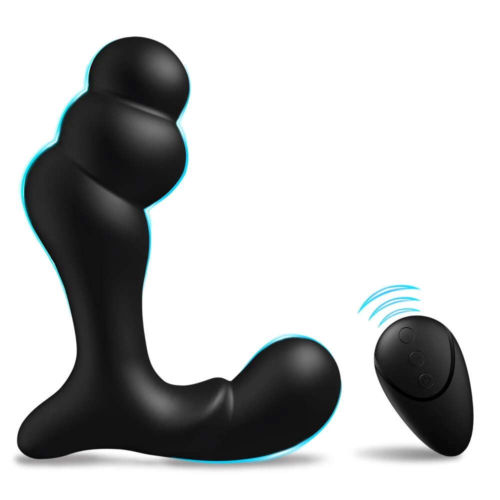 Vibrating Prostate Massager Anal Training Butt Plug 12 Modes Vibration G-Spot Vibrator Anal Beads Stimulator Device