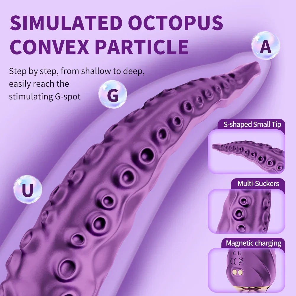 Vibrating Realistic Monster G-Spot Dildos Octopus Vibrator with 7 Powerful Modes Adult Sex Toys for Women Anal Vagina Stimulation