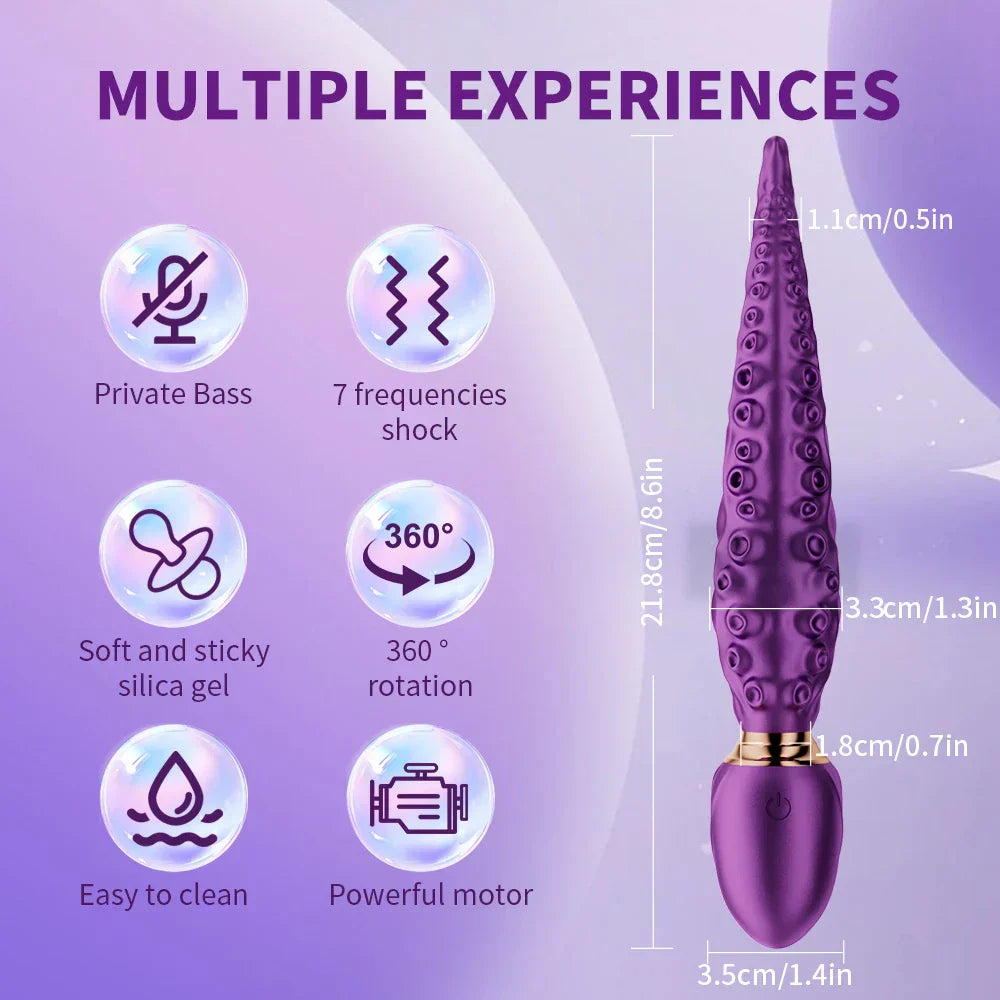 Vibrating Realistic Monster G-Spot Dildos Octopus Vibrator with 7 Powerful Modes Adult Sex Toys for Women Anal Vagina Stimulation