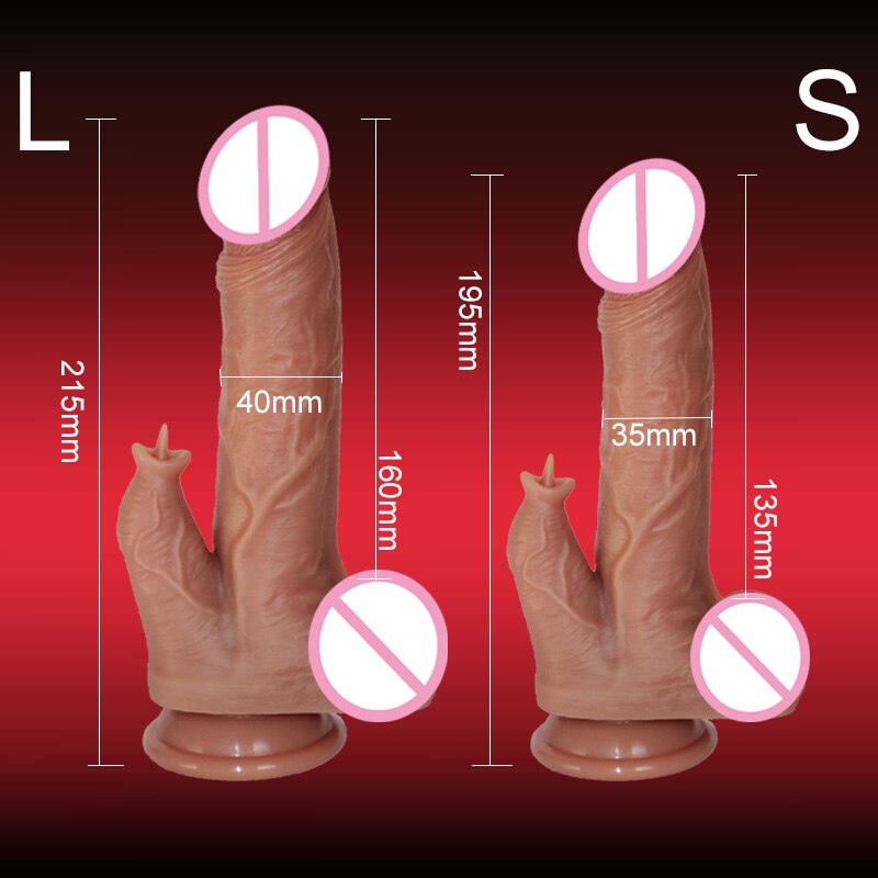 Licking Silicone Vibrator for Women Clitoris Stimulator Remote Control Vibrating Dildo for Women Telescopic Heating Vibrator Toy