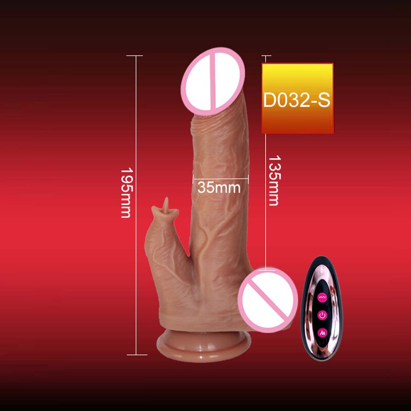 Licking Silicone Vibrator for Women Clitoris Stimulator Remote Control Vibrating Dildo for Women Telescopic Heating Vibrator Toy