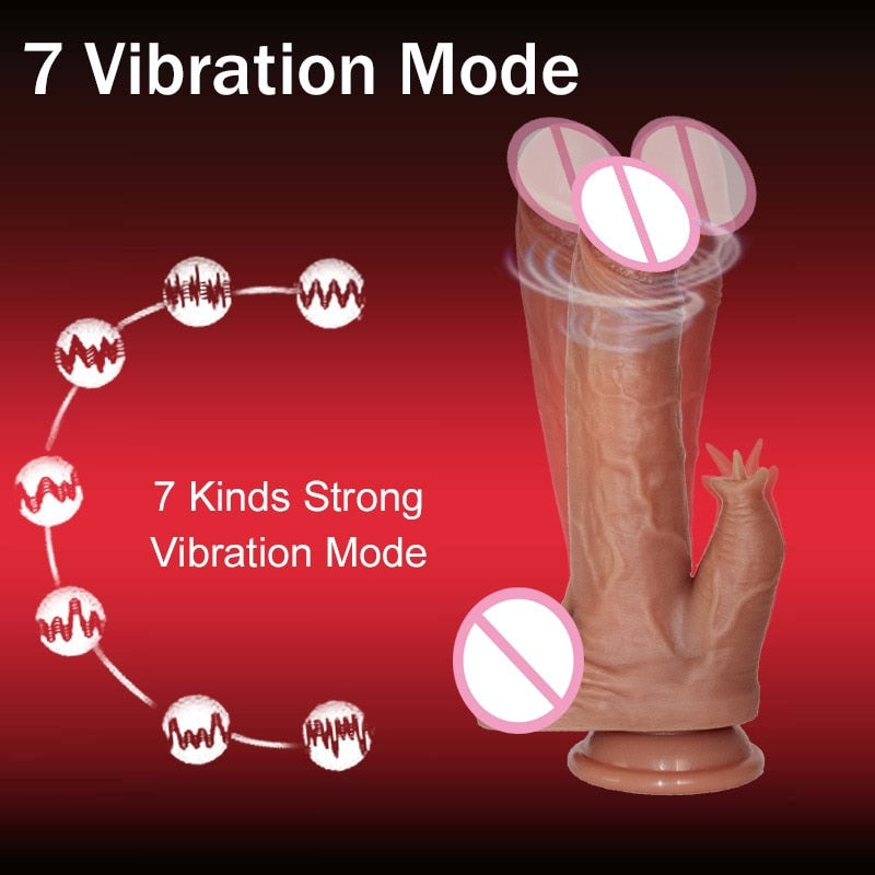 Licking Silicone Vibrator for Women Clitoris Stimulator Remote Control Vibrating Dildo for Women Telescopic Heating Vibrator Toy