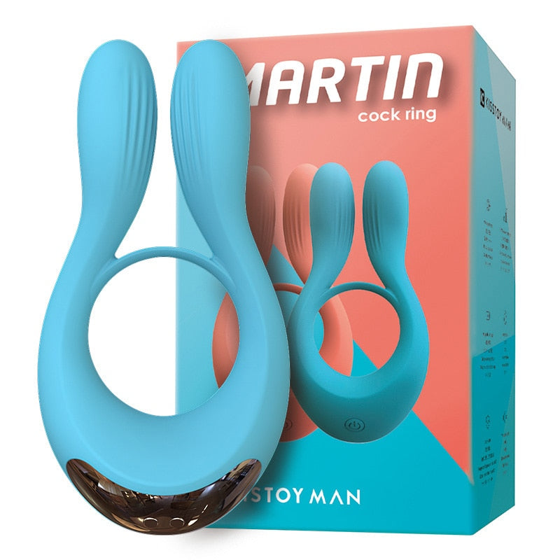 Male Vibrating Cock Ring Locking Silicone Penis Ring Delay Vibrating Ring G-Spot Stimulation Couple Toy