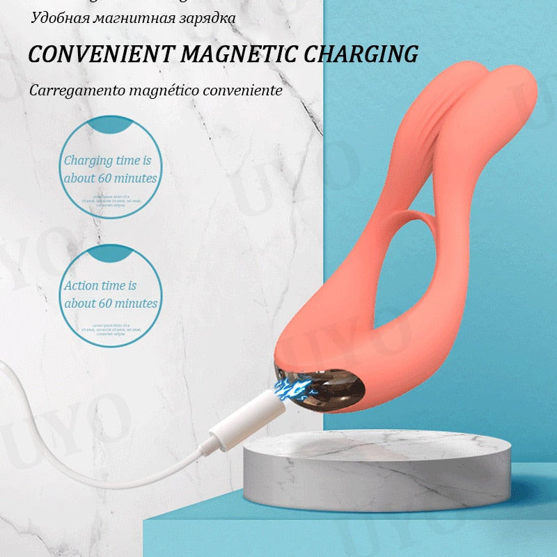 Male Vibrating Cock Ring Locking Silicone Penis Ring Delay Vibrating Ring G-Spot Stimulation Couple Toy