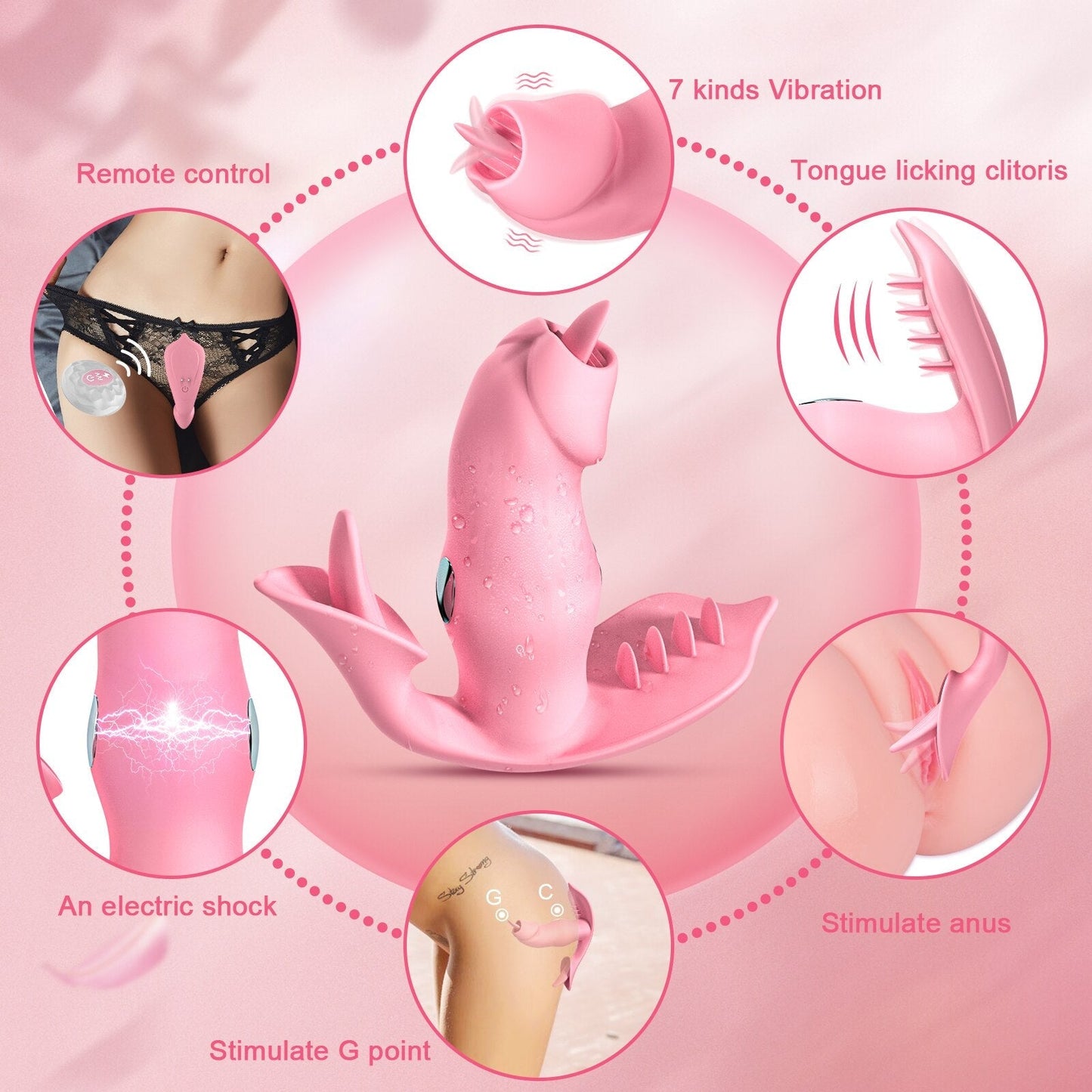 เลีย Vibrator สำหรับผู้หญิง Dildo ระยะไกล Anal Butt Plug Vibrating Mastusbator Clitoral Stimulator ช่องคลอด G จุดนวดเซ็กซ์ทอย