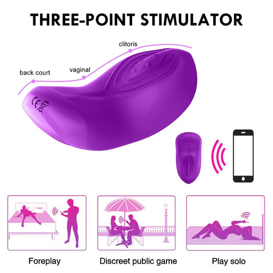 ผีเสื้อสวมใส่ Vibrator ไร้สายรีโมทแอปกางเกง Dildo Vibrator สำหรับผู้หญิง Clitoral Stimulator นวดเร้าอารมณ์เซ็กซ์ทอย