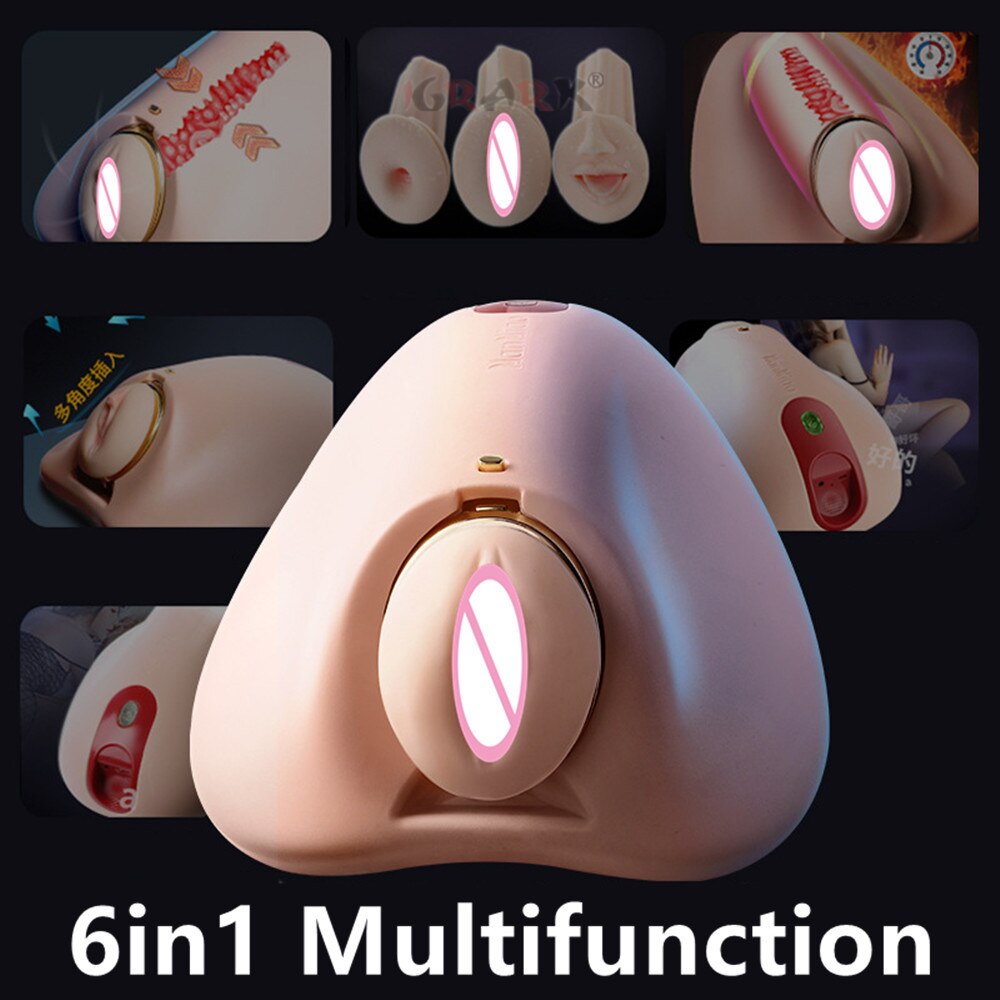 Automatic heating vibrator, voice control, male masturbator, vaginal pocket pussy, anal sex toy for men