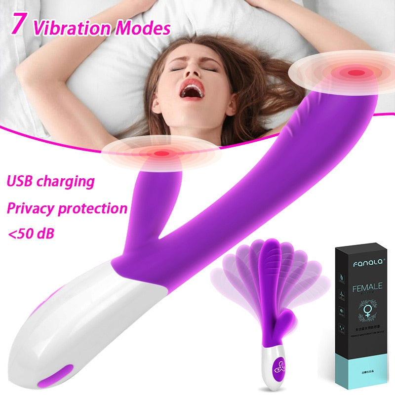 Vibrator for Women, 7 Modes, Wireless Double Rod Masturbation Vibrator, Clitoris Stimulator, USB Rechargeable Massager, Sex Toys
