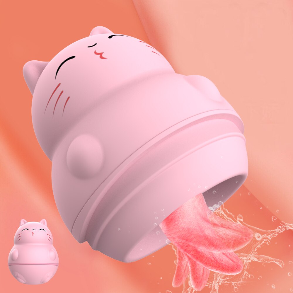 Mini Cute Cat Vibrators Toys for Women Lick Tongue Clitoris Vacuum Stimulator Vaginal Massager Adult Products Sex Toys for Women