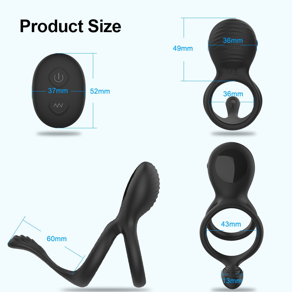 Wireless Couple Ring Sex Toys for Men's Penis, Vibrator Ring, Cockring, Retardant Ejaculation Delay, Remote Control