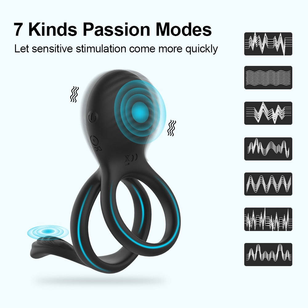 Wireless Couple Ring Sex Toys for Men's Penis, Vibrator Ring, Cockring, Retardant Ejaculation Delay, Remote Control