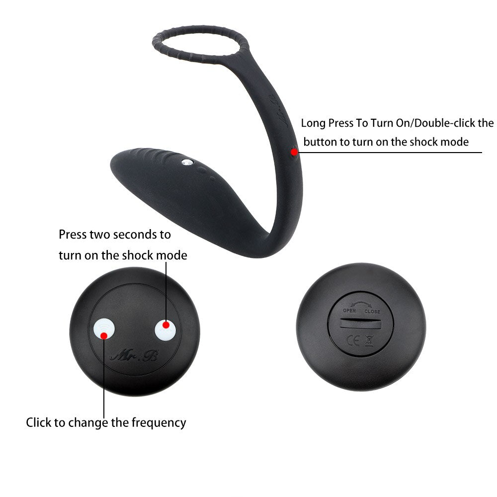 Wireless Remote Control Electric Shock Prostate Massager Gay Sex Toys Anal Plug Butt Plug Vibrator with Ring Anal Toy for Men