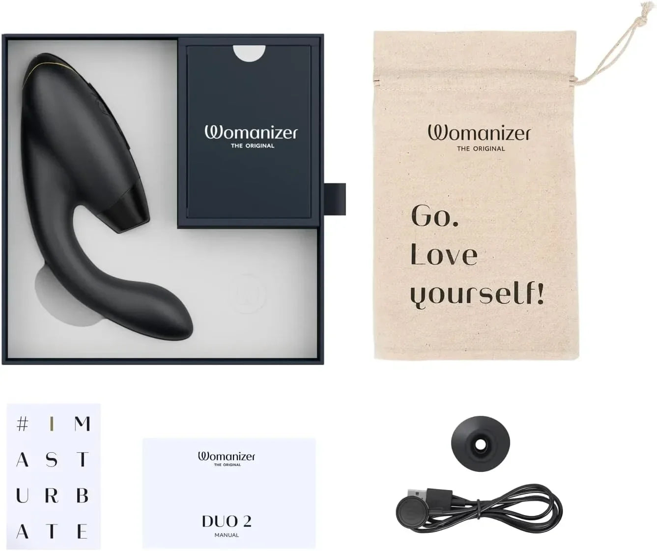 Womanizer Duo 10 Sucking Vibration Modes&14 Intensity Levels Sex Toy for Clitoral and G-spot Stimulation IPX7 Magnetic charging