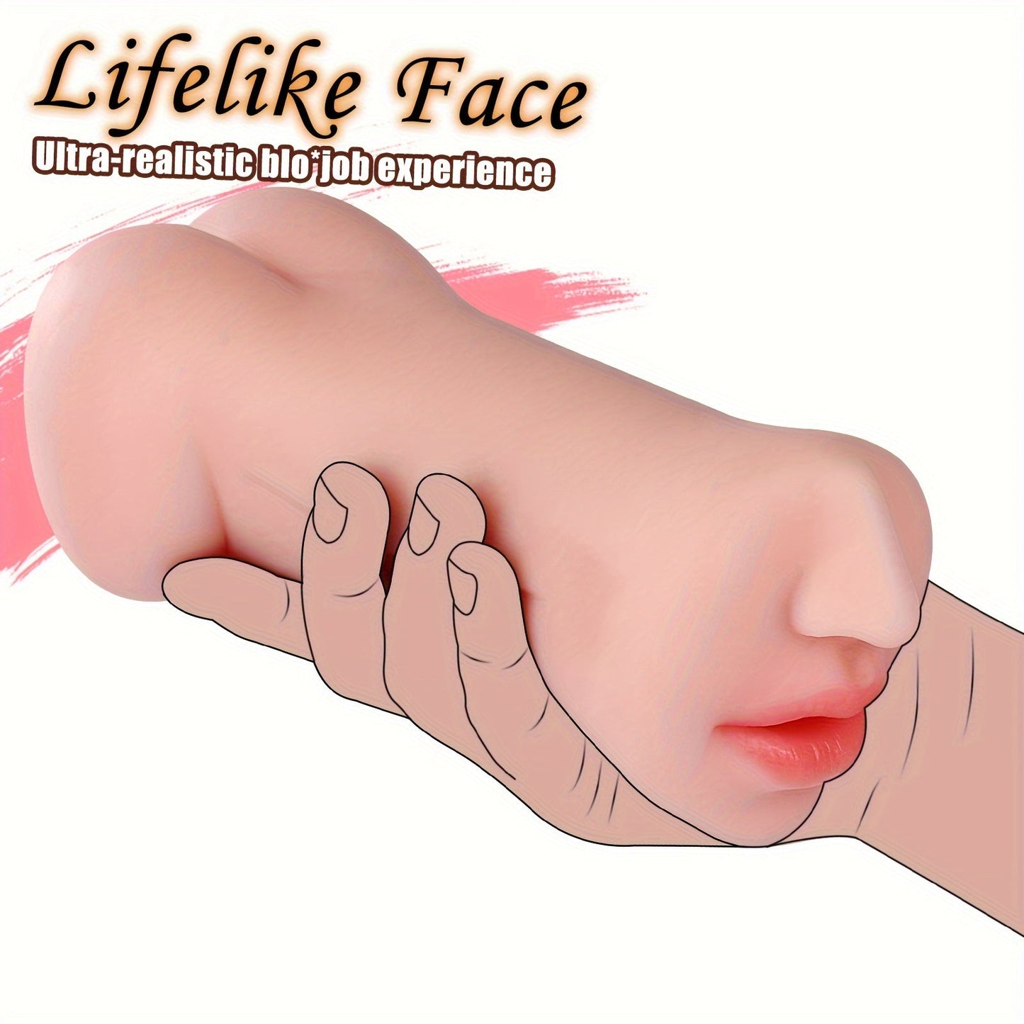3-in-1 Pocket Pussy Male Masturbator. Double-Ended Stroker with Vagina, Anus & Mouth. 3D Realistic Textured Deepthroat Blowjob Toy for Men's Masturbation. Male Sex Toys with Storage Bag