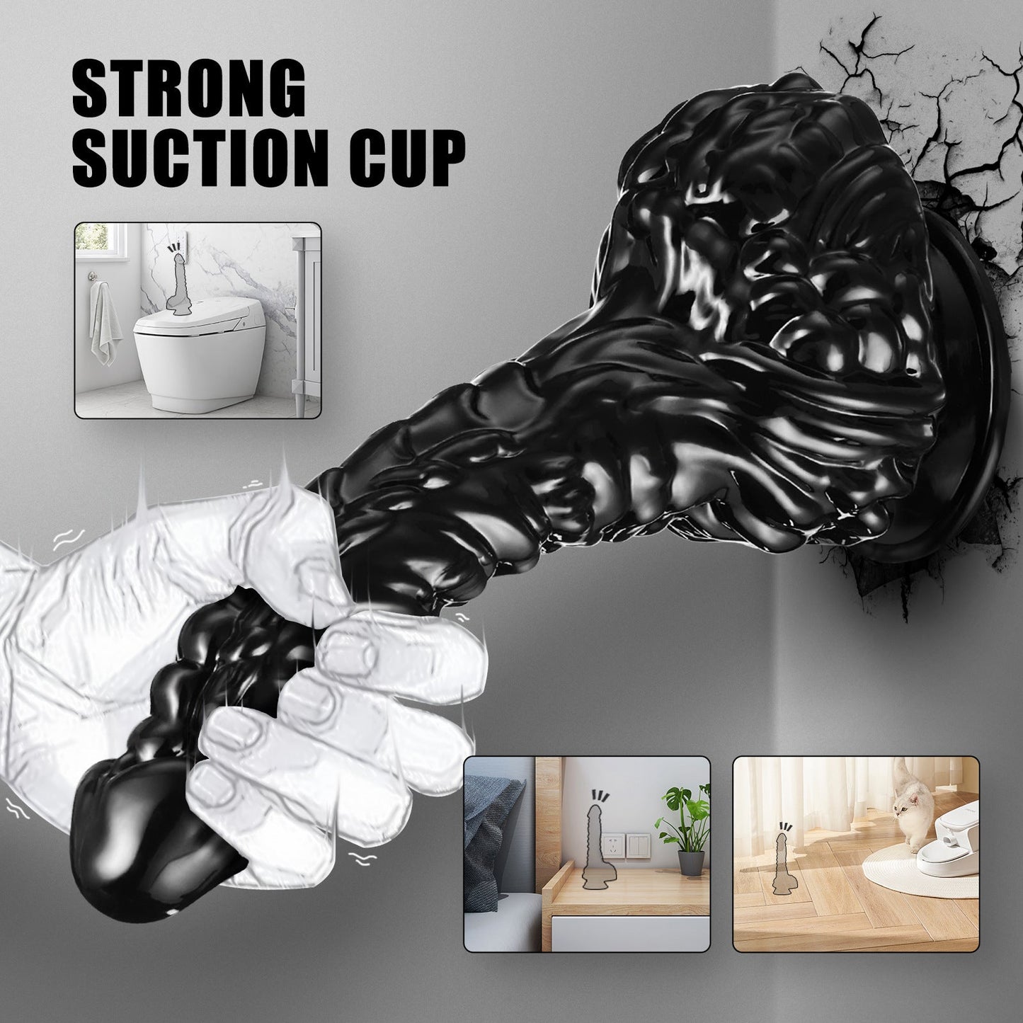 Dragon Design TPE Penis. 9-Inch Solid Color Uncharged Male Dildo for Masturbation. Hand Washable Male Erotic Accessory