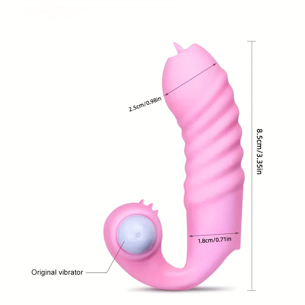 Sexy Skin-Like Licking Vibration Finger Toy with Battery (Included) - Men's Sensual Accessories