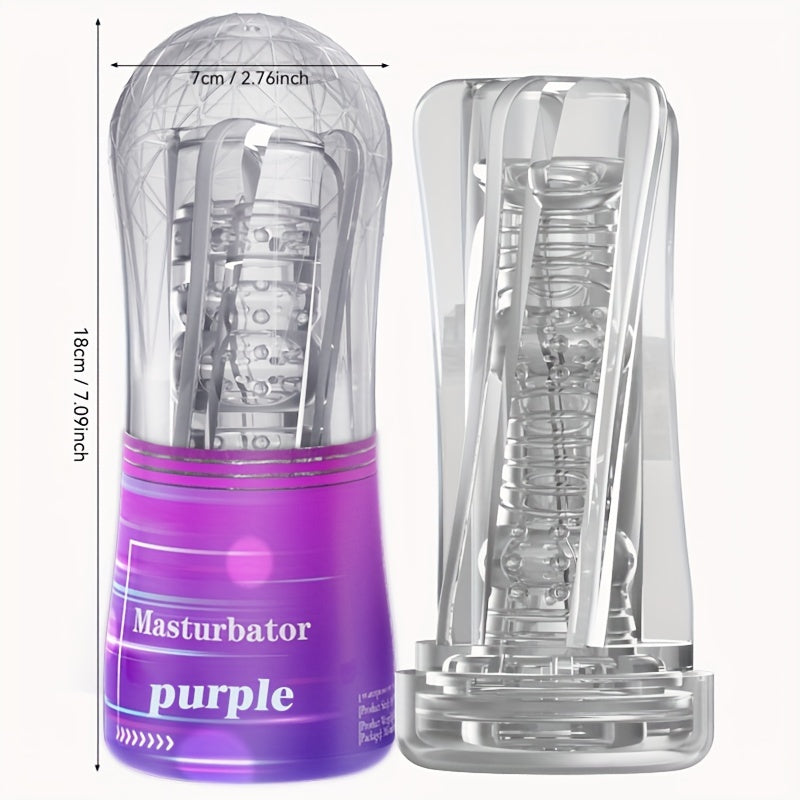 Transparent Crystal Masturbation Cup Male Masturbator Penis Exerciser Adult Toy