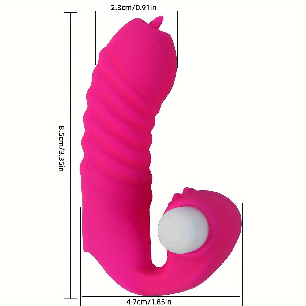 Sexy Skin-Like Licking Vibration Finger Toy with Battery (Included) - Men's Sensual Accessories