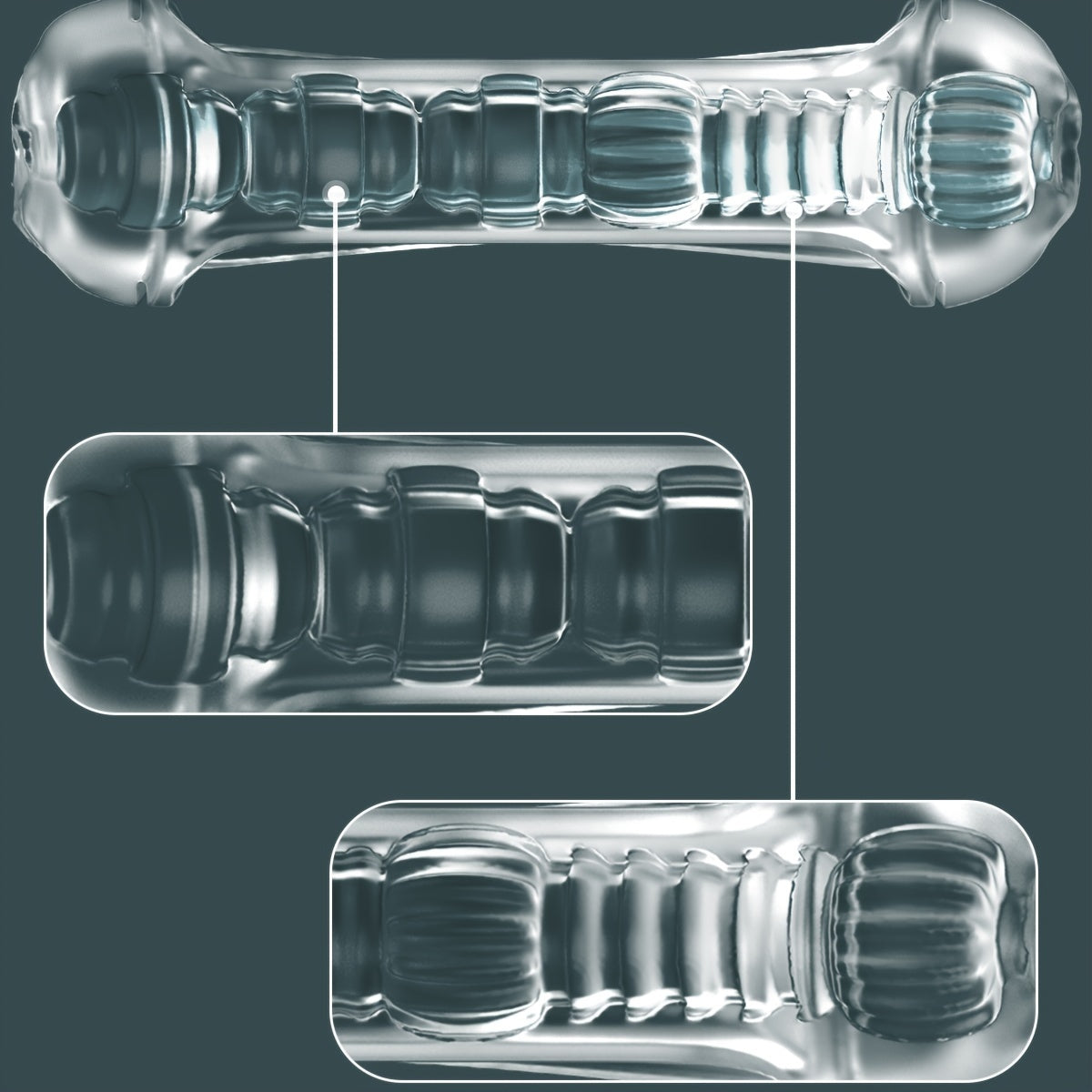 Mesterstar Dual Open Ended 360° Rotating Male Masturbators Stroker Sleeve. Pocket Pussy Sex Toys for Adults with 3D Crystal Realistic Textured Vagina Male Masturbators Cup