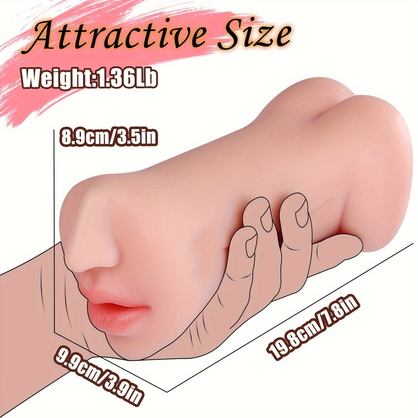 3-in-1 Pocket Pussy Male Masturbator. Double-Ended Stroker with Vagina, Anus & Mouth. 3D Realistic Textured Deepthroat Blowjob Toy for Men's Masturbation. Male Sex Toys with Storage Bag