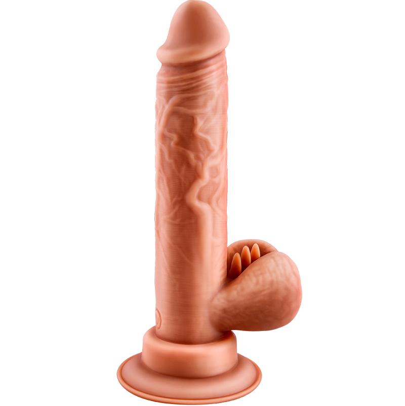 Silicone TPE - Scorpio Thrusting Realistic Dildo Vibrator (Beige) female sex toys