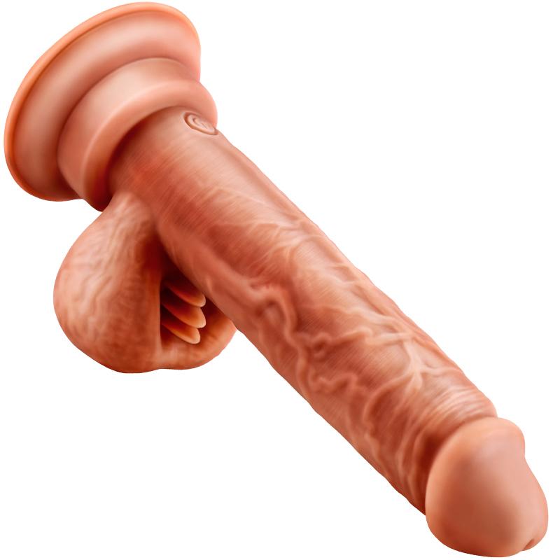 Silicone TPE - Scorpio Thrusting Realistic Dildo Vibrator (Beige) female sex toys