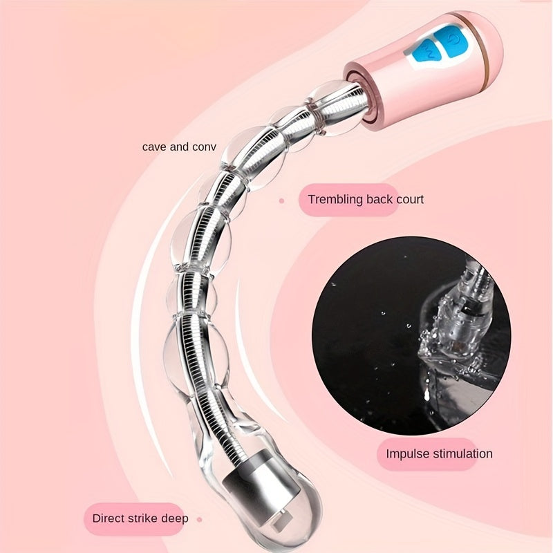 Vibrating Anal Plug 12-Speed Rechargeable Bendable Vibrating Anal Beads Arbitrarily Curved Anal Play Sex Toys