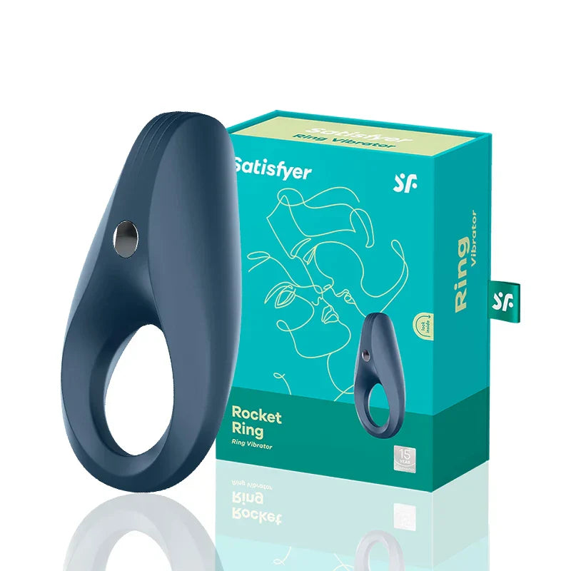 Satisfyer Rocket Cock Ring Vibrator: Delay Ejaculation Rings for Men, 10-Frequency Vibration Silicone Penis Ring